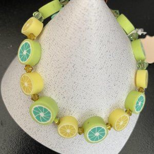 LEMON LIME fimo bead BRACELET fruit bracelet NEW